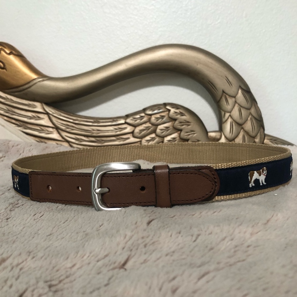 Janie and Jack Boys Navy Blue with Dog print Belt size Small